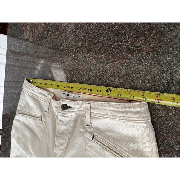 Tommy Hilfiger Women’s Pants Wide Leg Flared Mid Rise Chinos cream Y2K 10 - Picture 9 of 12